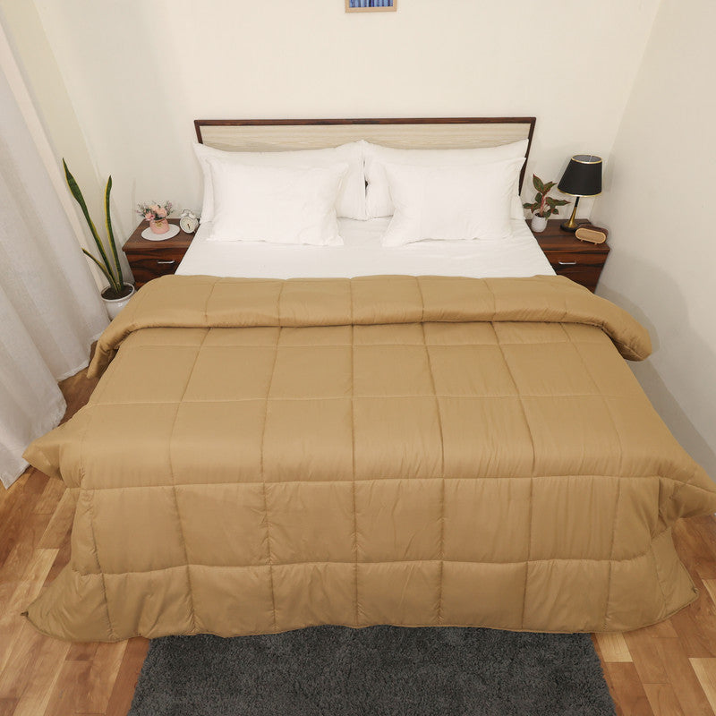 Luxurious Down Alternative AC Comforter | All-Season Warmth | 1 PC Comforter Set with 100% Microfiber Cover | Soft Down Fiber Duvet Insert(Taupe)