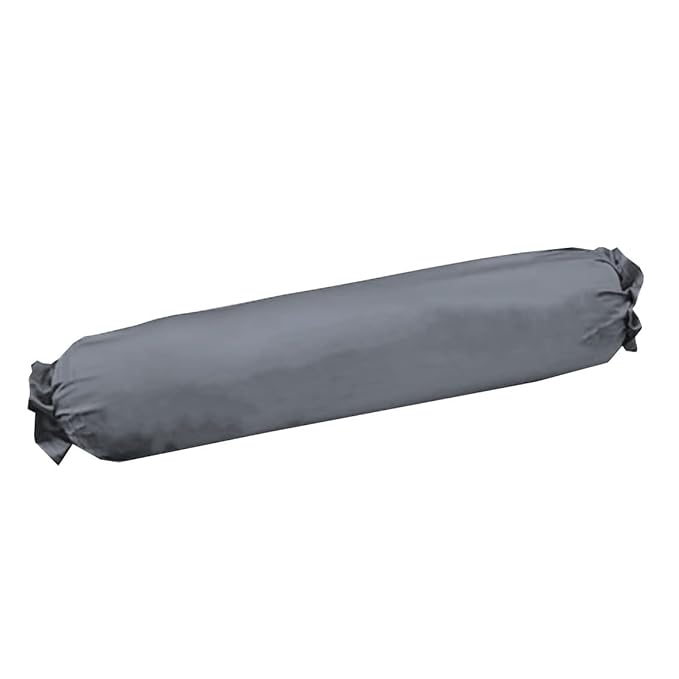 Microfilled Microfiber Bolster Pillow | Round Bed Pillow for Back & Neck Support | Ideal for Diwan & Sofa | Includes Cotton Washable Bolster Cover - Dark Grey