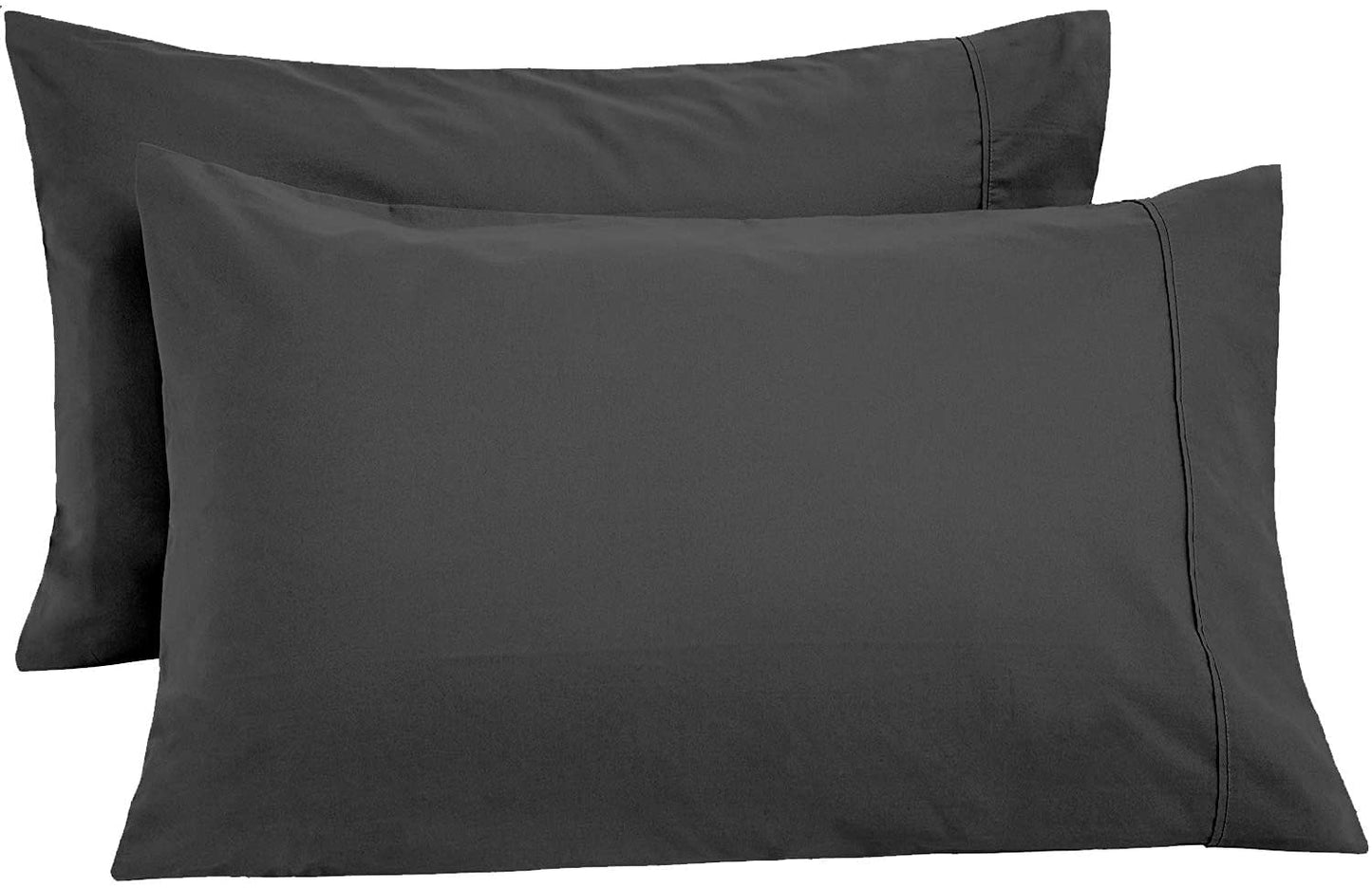 100% Microfiber Pillowcases | Soft, Wrinkle-Free, Fade-Resistant, Stain-Resistant | Pillow Cases Set of 2 Breathable Cool Ultra Silky Soft 2 PC Pillow Cover, Dark Grey
