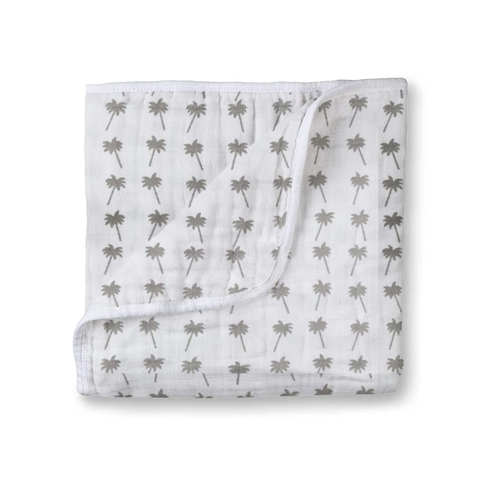 Muslin Cotton 4-Layer Baby Quilt / Dream Blanket | Lightweight Nursery & Crib Blanket for Newborn to 5 Years | For Boys & Girls | 45 x 45 Inch | Baby Shower Gift | Coconut