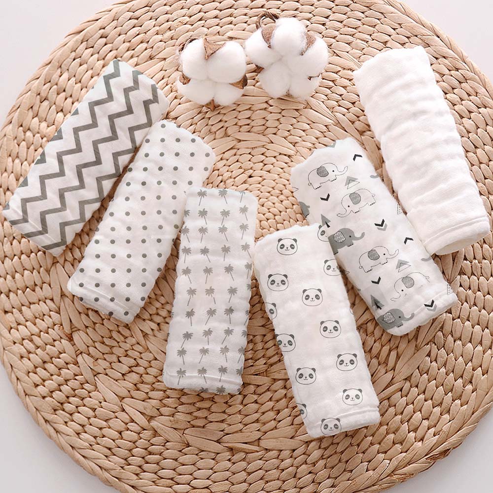 Muslin Burp Cloths for Babies – 6-Layer Baby Burp Cloth Set | Pack of 2 | Soft & Absorbent Burp Cloths for Baby Boys & Girls | 20 x 10 Inches /White