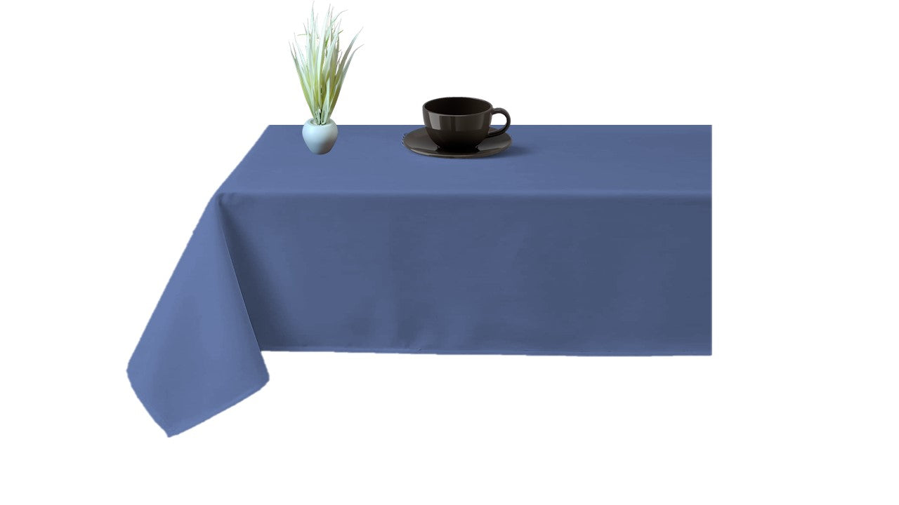 100% Microfiber Table Cover | Washable Rectangle Tablecloth for Parties, Holiday Dinners & Home Use | Durable & Easy-Care Table Cloth | Dark Blue
