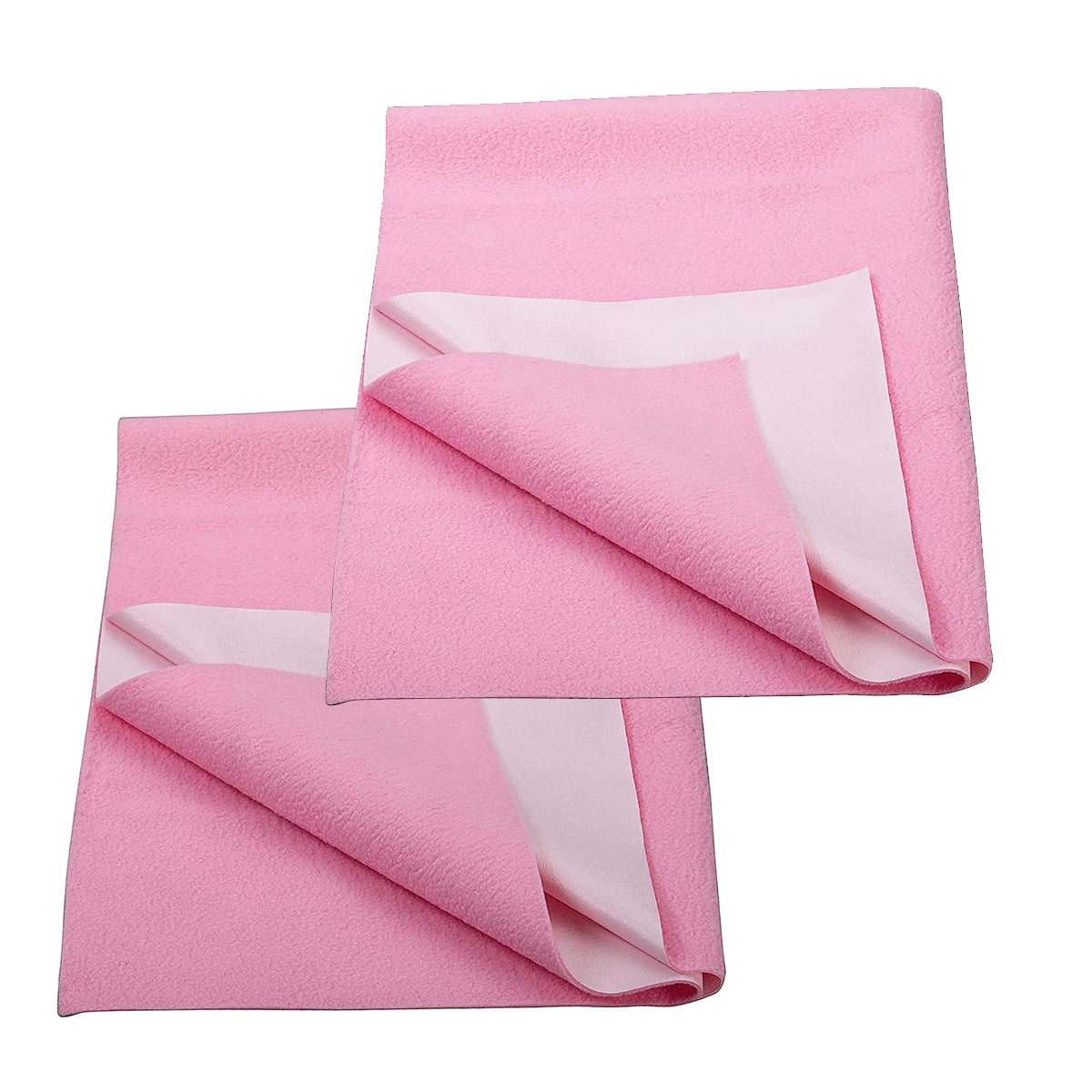 Baby Dry Sheet – Extra Absorbent, Quick Dry, Anti-Pilling Fleece | Reusable Cotton Bed Protector | Large 100×140 cm - Baby Pink