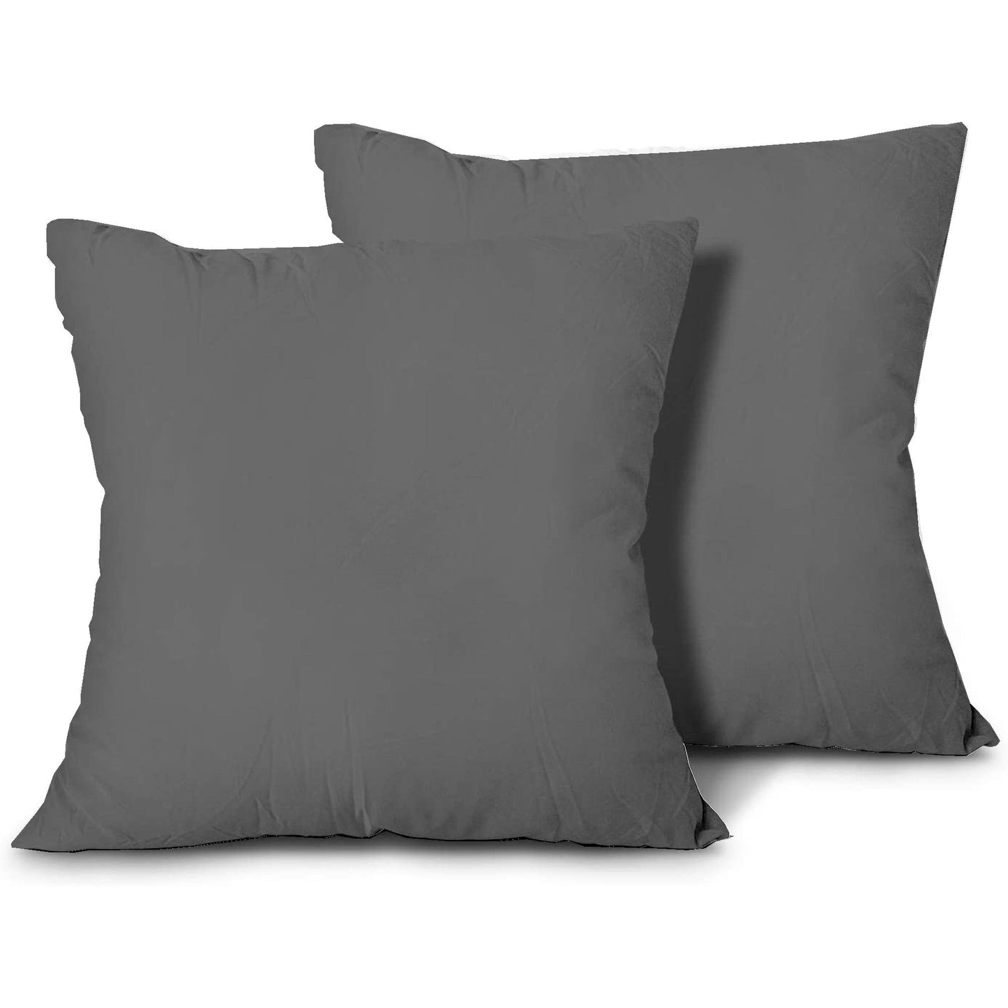 100% Egyptian Cotton Cusion cases - 400 TC Egyptian Quality Set of 2 Cusion Cases - Breathable Cool Ultra Silky Soft 2 PC Cusion Cover - Dark Grey