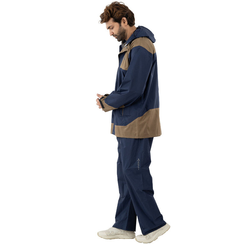 Rain Coat for Men Waterproof for Bike Riders with Adjustable Hood Along with Inner Pockets - JPS-415