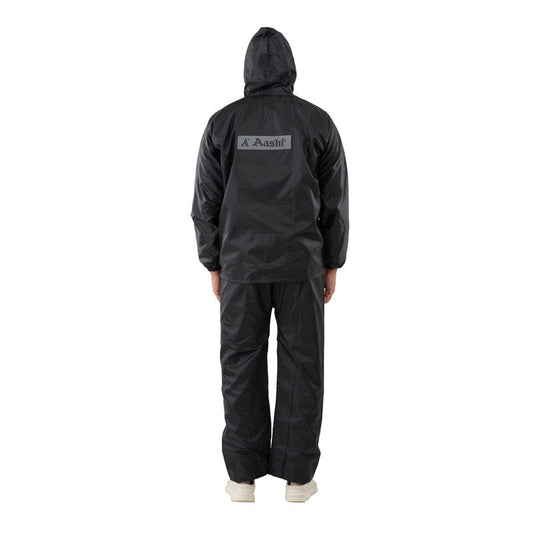 Rain Coat for Men Waterproof for Bike Riders with Adjustable Hood Along with Inner Pockets - AJS-300