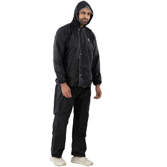 Rain Coat for Men Waterproof for Bike Riders with Adjustable Hood Along with Inner Pockets - AJS-801