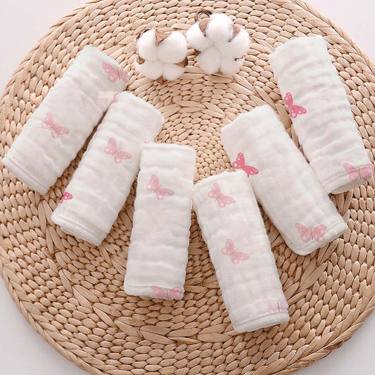 Muslin Burp Cloths for Babies – 6-Layer Baby Burp Cloth Set | Pack of 2 | Soft & Absorbent Burp Cloths for Baby Boys & Girls | 20 x 10 Inches - Butterfly