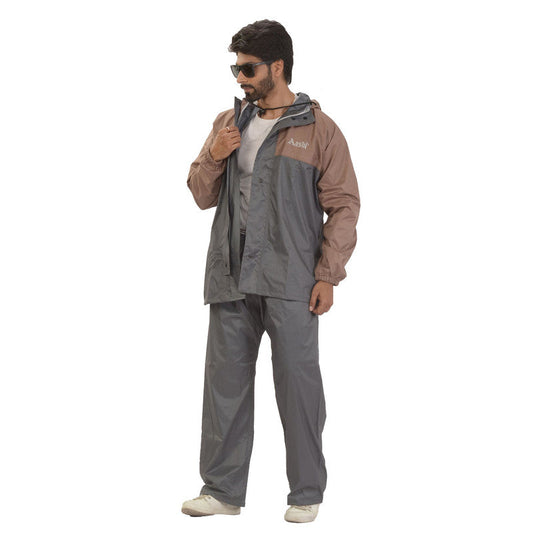 Rain Coat for Men Waterproof for Bike Riders with Adjustable Hood Along with Inner Pockets - JS-312
