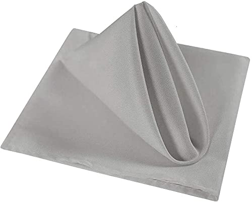 Cotton Dining Napkins Set of 6 | 21"x21" White Napkins | Machine Washable & Reusable | Ideal for Home, Restaurants, Banquets & Weddings, Light Grey