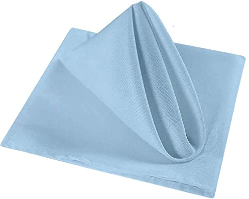 Cotton Dining Napkins Set of 6 | 21"x21" White Napkins | Machine Washable & Reusable | Ideal for Home, Restaurants, Banquets & Weddings, Light Blue