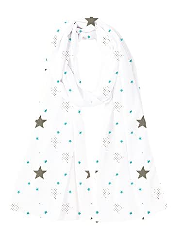 Scarf 100% Pure Cotton Set of 5- Stoles | scarves | scarf | stole for Summer, Sun Protection Cotton Face Scarf for girls and women - Blue Star