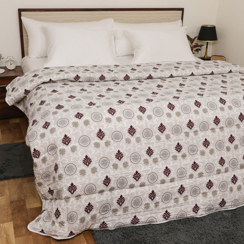 Luxurious Down Alternative AC Comforter | All-Season Warmth | 1 PC Comforter Set | 100% Microfiber Cover | Down Fiber Duvet Insert (Kalakriti Print)