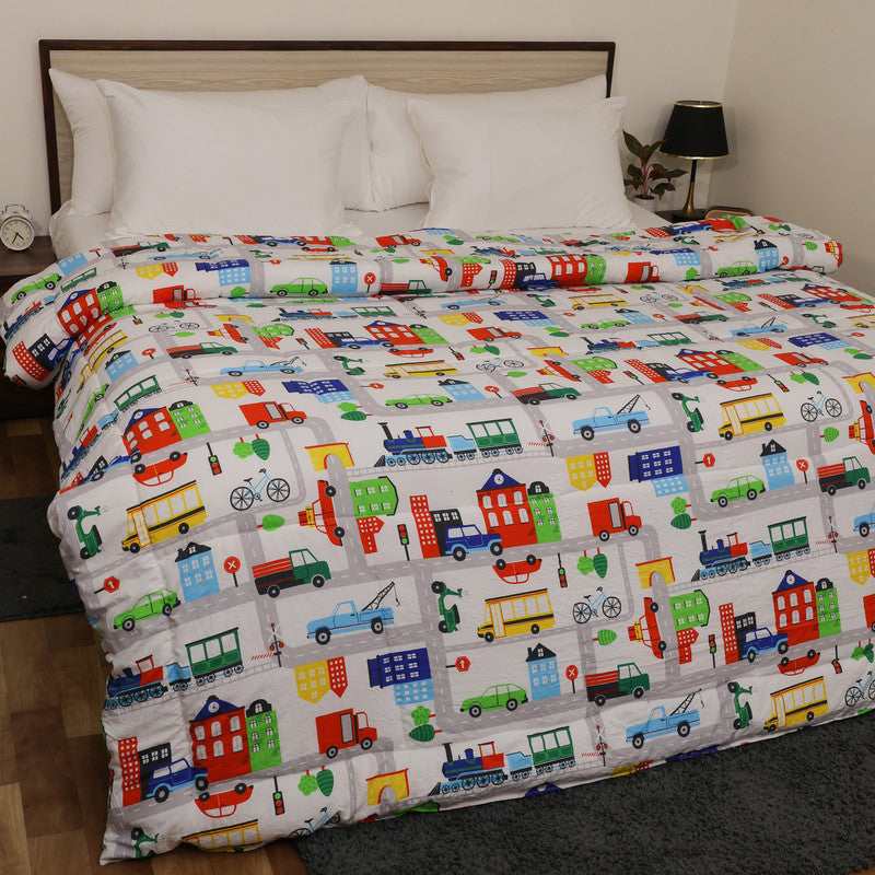 Premium Microfiber Duvet Cover Set | Soft, Durable, Wrinkle-Resistant & Easy-Care Bedding (City Traffic)