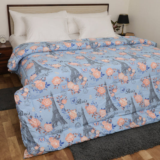 Luxurious Down Alternative AC Comforter | All-Season Warmth | 1 PC Comforter Set | 100% Microfiber Cover | Down Fiber Duvet Insert (Eiffel Elegance)