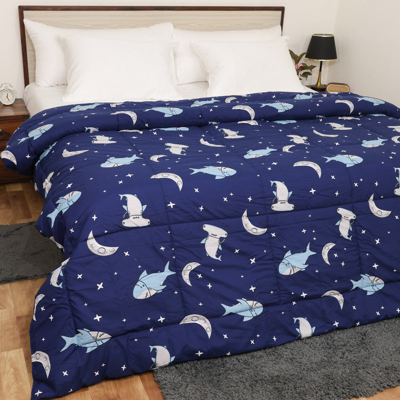 Premium Microfiber Duvet Cover Set | Soft, Durable, Wrinkle-Resistant & Easy-Care Bedding (Moonlight Shark)