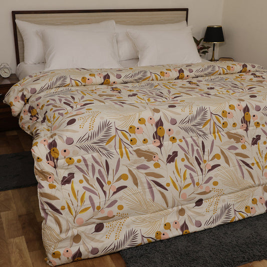 Luxurious Down Alternative AC Comforter | All-Season Warmth | 1 PC Comforter Set | 100% Microfiber Cover | Down Fiber Duvet Insert (Floral Harmony)