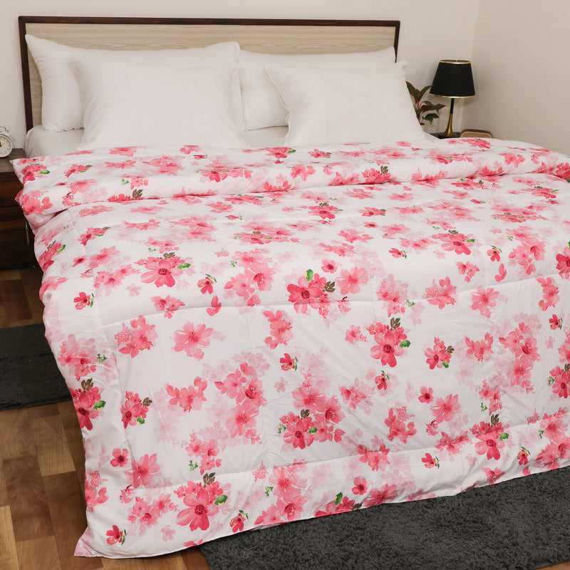Premium Microfiber Duvet Cover Set | Soft, Durable, Wrinkle-Resistant & Easy-Care Bedding (Floral Pink)