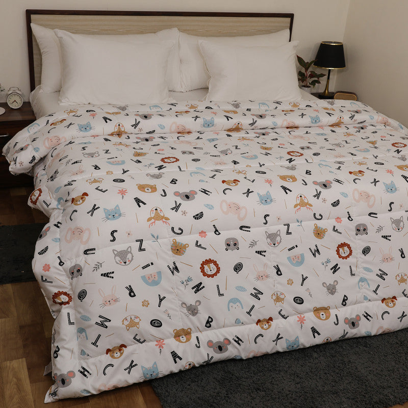Premium Microfiber Duvet Cover Set | Soft, Durable, Wrinkle-Resistant & Easy-Care Bedding (Alphabet Adventure Print)