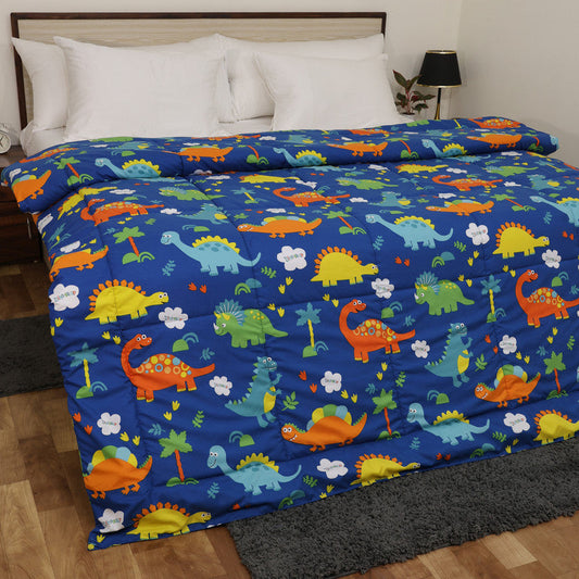 Premium Microfiber Duvet Cover Set | Soft, Durable, Wrinkle-Resistant & Easy-Care Bedding (Blue Dinosaur)