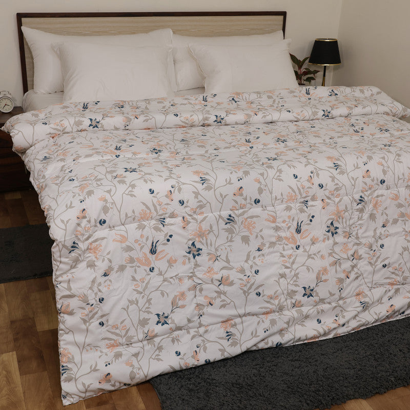 Luxurious Down Alternative AC Comforter | All-Season Warmth | 1 PC Comforter Set | 100% Microfiber Cover | Down Fiber Duvet Insert (Pink White Waverly)