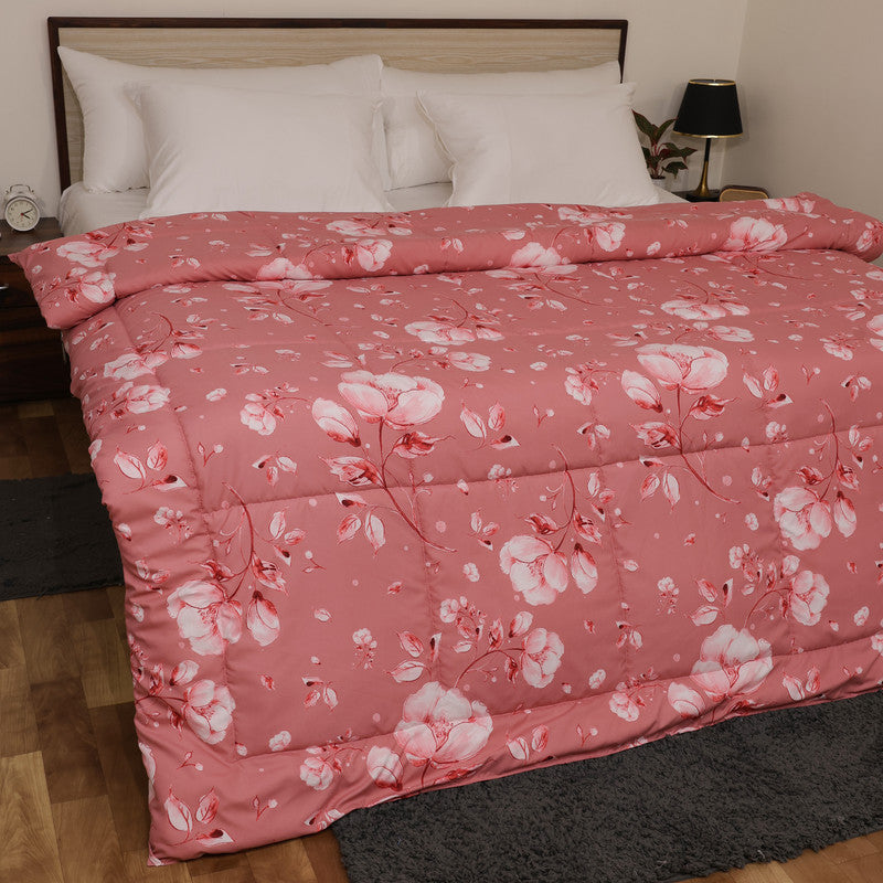 Luxurious Down Alternative AC Comforter | All-Season Warmth | 1 PC Comforter Set | 100% Microfiber Cover | Down Fiber Duvet Insert (Flora Bloom)
