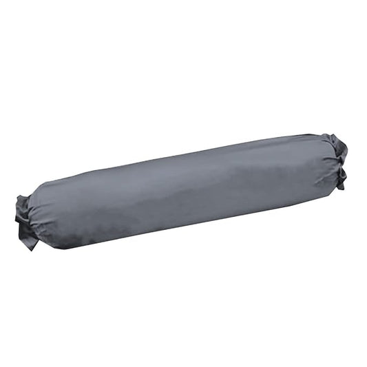 Microfilled Microfiber Bolster Pillow | Round Bed Pillow for Back & Neck Support | Ideal for Diwan & Sofa | Includes Cotton Washable Bolster Cover - Dark Grey