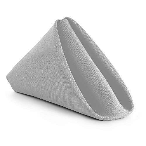 100% Cotton Everyday Use Cloth Napkins | Ultra-Soft Dinner & Table Napkins | Reusable, Durable | Light Grey