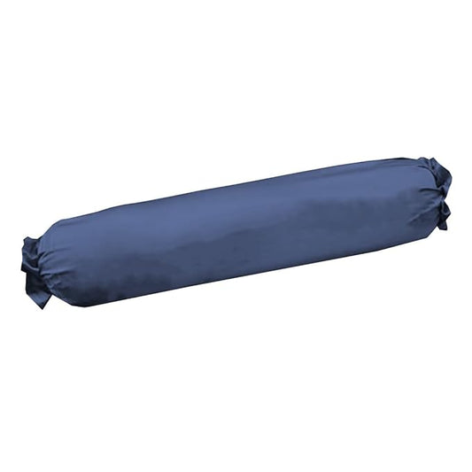 Microfilled Microfiber Bolster Pillow | Round Bed Pillow for Back & Neck Support | Ideal for Diwan & Sofa | Includes Cotton Washable Bolster Cover - Navy Blue