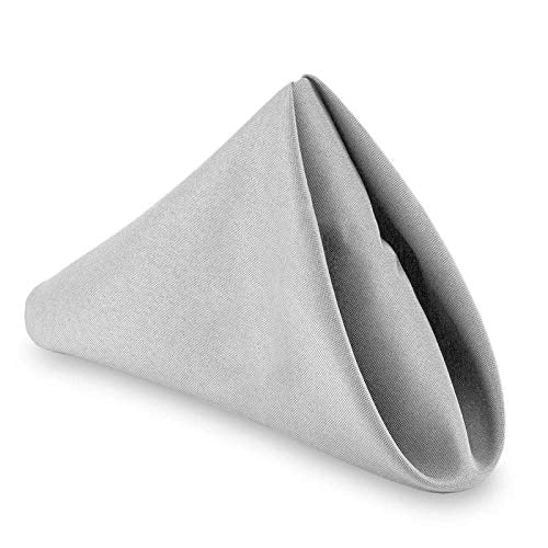 Cotton Dining Napkins Set of 6 | 21"x21" White Napkins | Machine Washable & Reusable | Ideal for Home, Restaurants, Banquets & Weddings, Light Grey