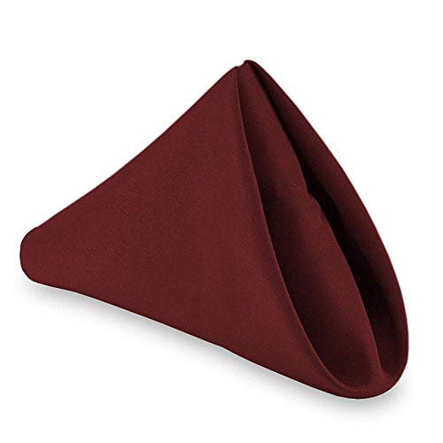 Cotton Dining Napkins Set of 6 | 21"x21" White Napkins | Machine Washable & Reusable | Ideal for Home, Restaurants, Banquets & Weddings, Burgundy
