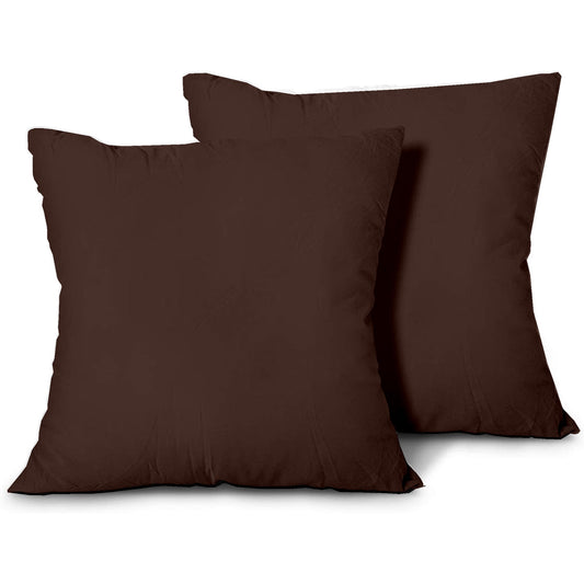 100% Egyptian Cotton Cusion cases - 400 TC Egyptian Quality Set of 2 Cusion Cases - Breathable Cool Ultra Silky Soft 2 PC Cusion Cover - Chocolate