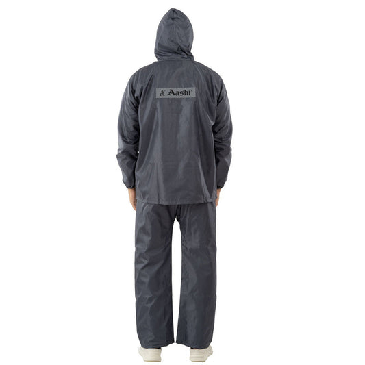 Rain Coat for Men Waterproof for Bike Riders with Adjustable Hood Along with Inner Pockets - AJS-300