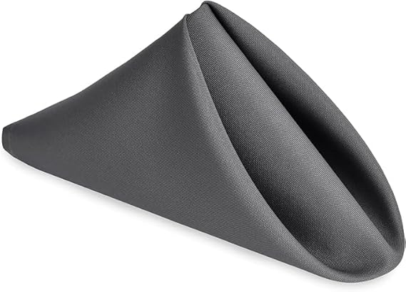 100% Cotton Everyday Use Cloth Napkins | Ultra-Soft Dinner & Table Napkins | Reusable, Durable | Dark Grey