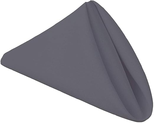Cotton Dining Napkins Set of 6 | 21"x21" White Napkins | Machine Washable & Reusable | Ideal for Home, Restaurants, Banquets & Weddings, Dark Grey