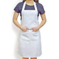 Men's and Women's Cooking Cafe Work Aprons for Kitchen with Convenient Pockets (White, 27" Width X 33" Length)