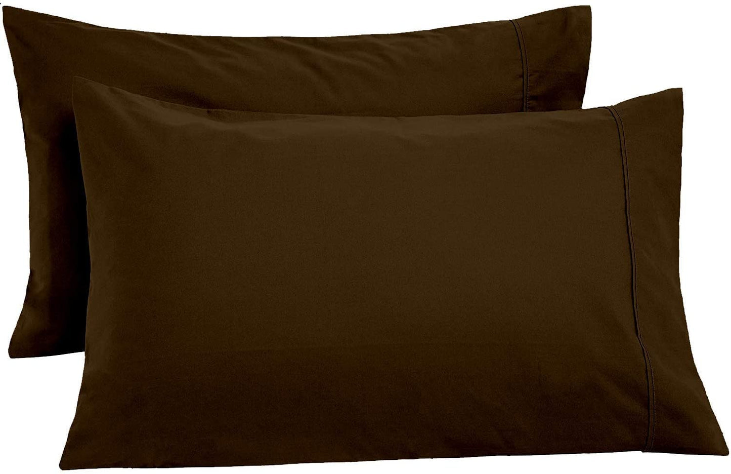 100% Microfiber Pillowcases | Soft, Wrinkle-Free, Fade-Resistant, Stain-Resistant | Pillow Cases Set of 2 Breathable Cool Ultra Silky Soft 2 PC Pillow Cover, Chocolate