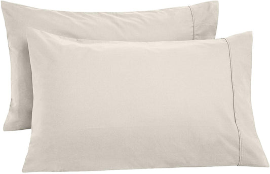 100% Egyptian Cotton Pillowcases | 400 TC Egyptian Quality Set of 2 Pillow Cases | Breathable Cool Ultra Silky Soft 2 PC Pillow Cover, Ivory