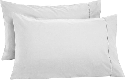 100% Egyptian Cotton Pillowcases | 400 TC Egyptian Quality Set of 2 Pillow Cases | Breathable Cool Ultra Silky Soft 2 PC Pillow Cover, White