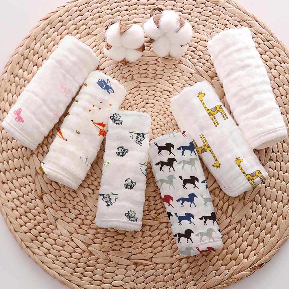 Muslin Burp Cloths for Babies – 6-Layer Baby Burp Cloth Set | Pack of 2 | Soft & Absorbent Burp Cloths for Baby Boys & Girls | 20 x 10 Inches/White