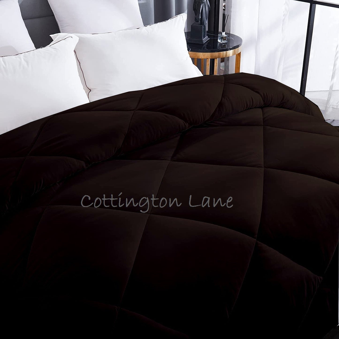Luxurious Down Alternative Comforter | All Season Warmth Down 1 PC Comforter Set | 100% Microfiber Cover | Down Fiber Duvet Insert | Chocolate