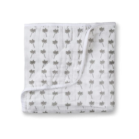 Muslin Cotton 4-Layer Baby Quilt / Dream Blanket | Lightweight Nursery & Crib Blanket for Newborn to 5 Years | For Boys & Girls | 45 x 45 Inch | Baby Shower Gift | Coconut