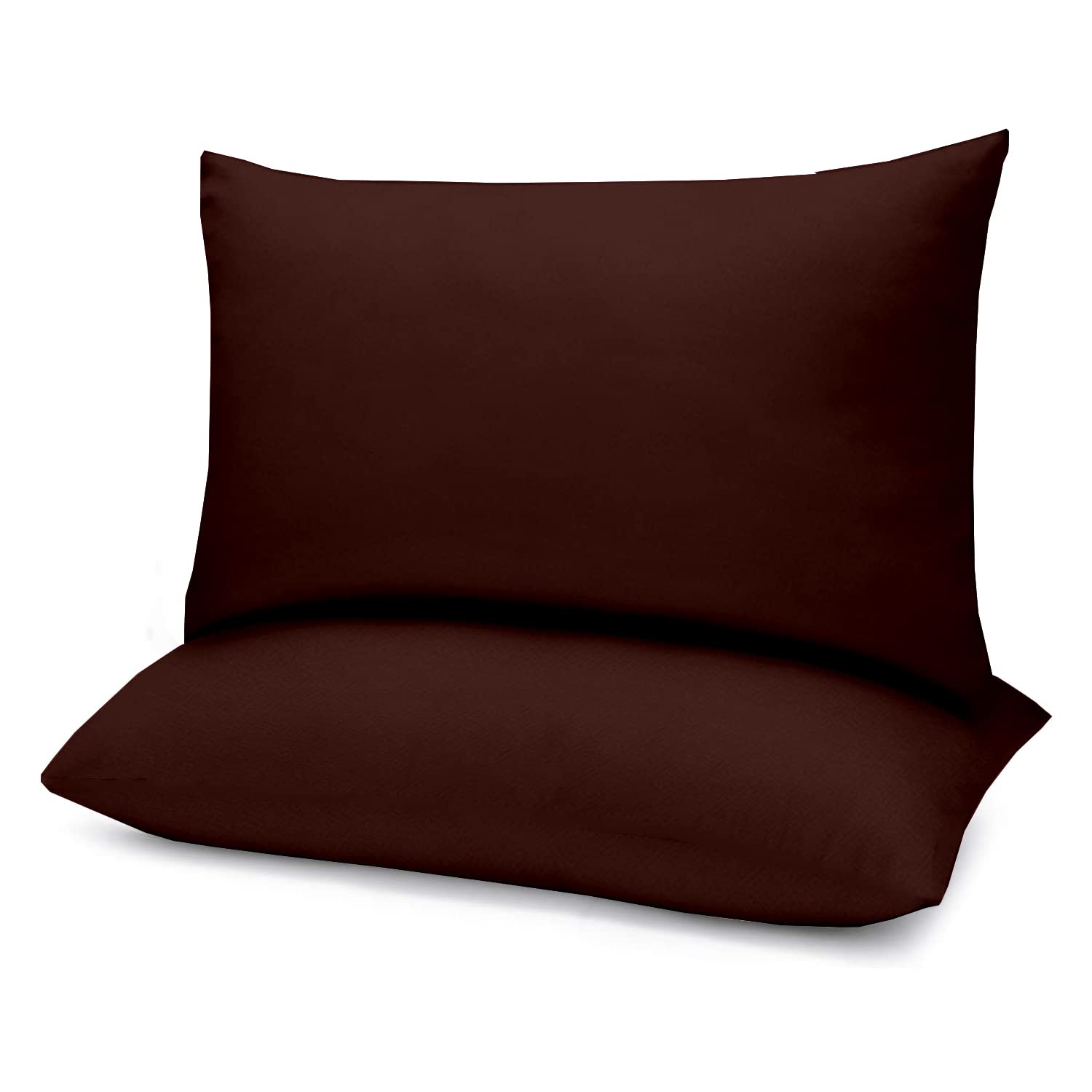 Microfiber Filled Bed Pillows for Sleeping | Takiya Combo Set of 2 for Bed Room | Super Soft Pillow Fillers for Back, Side, and Stomach Sleepers, Chocolate