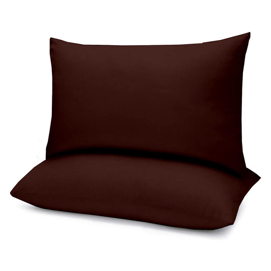Microfiber Filled Bed Pillows for Sleeping | Takiya Combo Set of 2 for Bed Room | Super Soft Pillow Fillers for Back, Side, and Stomach Sleepers, Chocolate