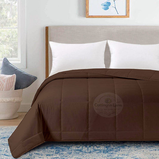 Luxurious Down Alternative AC Comforter | All-Season Warmth | 1 PC Comforter Set | 100% Microfiber Cover | Down Fiber Duvet Insert (Chocolate)