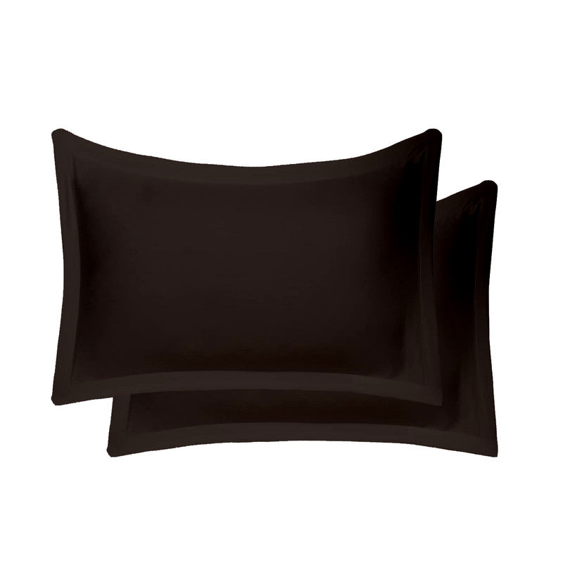 100% Egyptian Cotton Oxford Pillowcases | 400 TC Egyptian Quality Set of 2 Oxford Pillow Cases | Breathable Cool Ultra Silky Soft 2 PC Oxford Pillow Cover, Chocolate