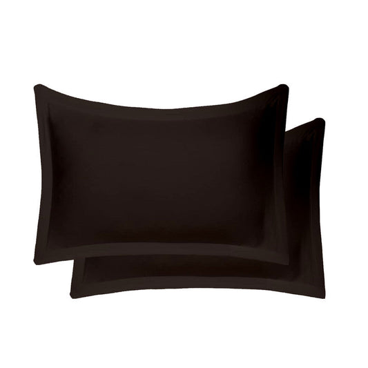 100% Egyptian Cotton Oxford Pillowcases | 400 TC Egyptian Quality Set of 2 Oxford Pillow Cases | Breathable Cool Ultra Silky Soft 2 PC Oxford Pillow Cover, Chocolate