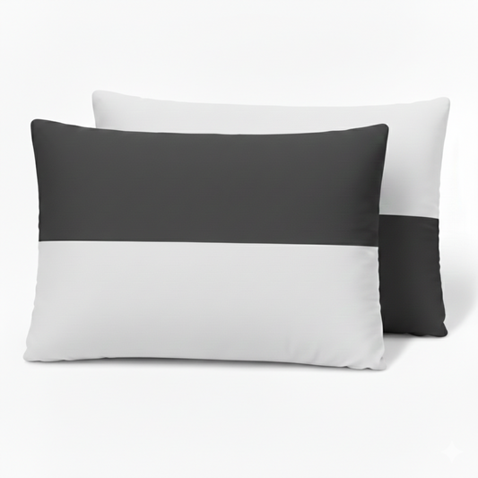 Microfiber Filled Bed Pillows for Sleeping | Takiya Combo Set of 2 for Bed Room | Super Soft Pillow Fillers for Back, Side, and Stomach Sleepers, Dark Grey
