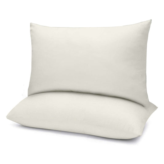Microfiber Filled Bed Pillows for Sleeping | Takiya Combo Set of 2 for Bed Room | Super Soft Pillow Fillers for Back, Side, and Stomach Sleepers, Ivory