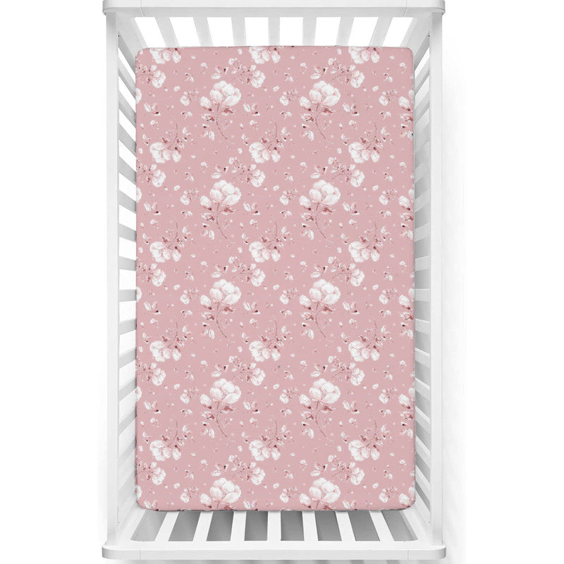 Fitted Cot Crib Sheet | Microfiber Bed Sheets for Newborn Baby Crib Mattress | Deep Pocket All Round Elastic Fitted Crib Sheet for Baby (Flora Bloom)